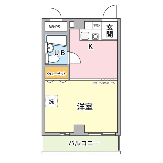 アベニール伊勢原 407号室 間取り