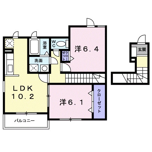 シナモン 201号室 間取り