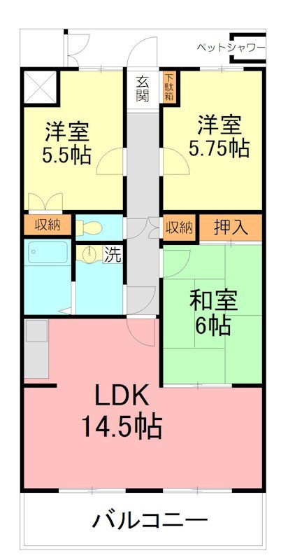 プリムローズ 402号室 間取り