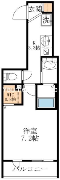 Ｓｑｕａｒｅ　Ｏｎｅ  205号室 間取り