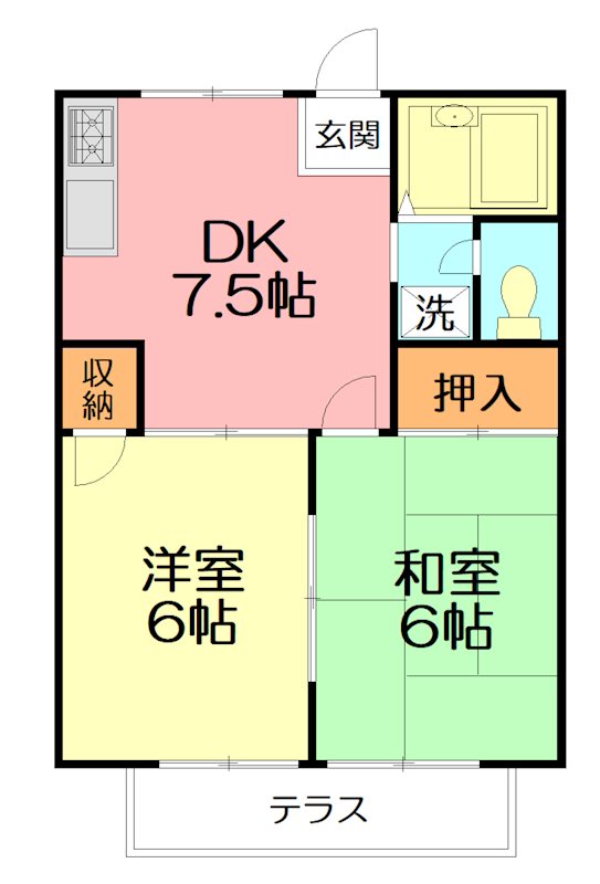 コートナカノ 202号室 間取り