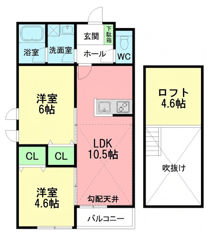 ルミエール黒部 201号室 間取り