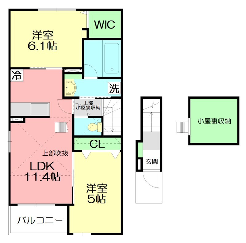 カムリⅡ ２０１号室 間取り