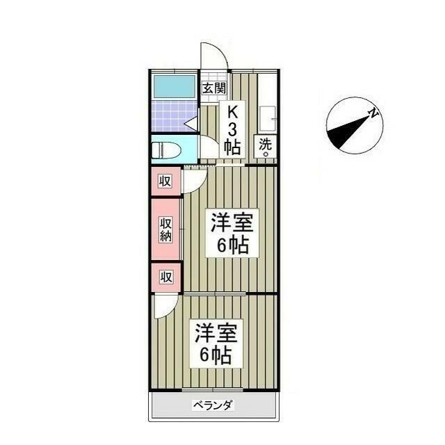 コーポ紺屋1号棟 204号室 間取り