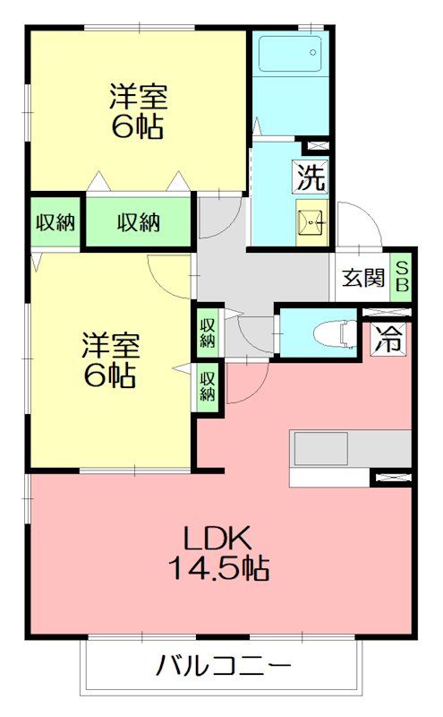 グランフォート 弐番館 202号室 間取り
