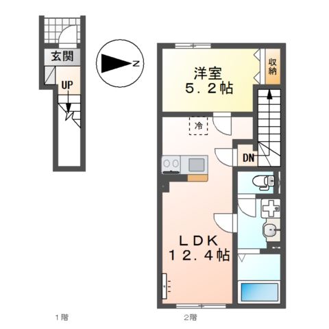 (仮称)小田原市鴨宮アパート新築工事 間取り