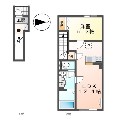 (仮称)小田原市鴨宮アパート新築工事 間取り