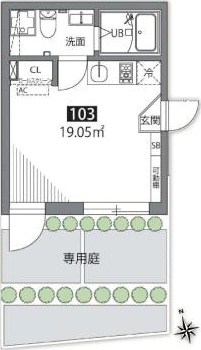 グランエッグス逗子海岸 103号室 間取り