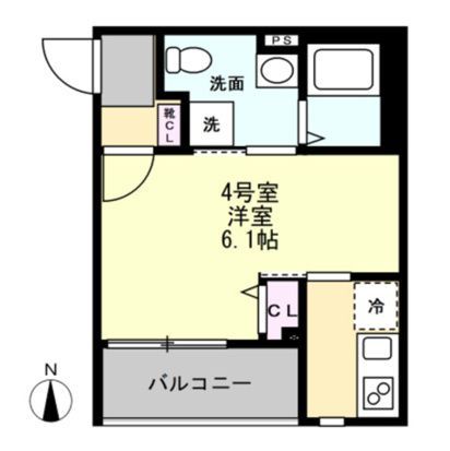 ベイルーム東本厚木 104号室 間取り