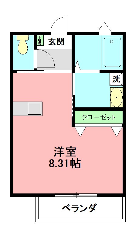 ラ・ヴィータ1号 1F号室 間取り