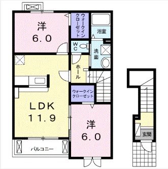アルドーレ 202号室 間取り