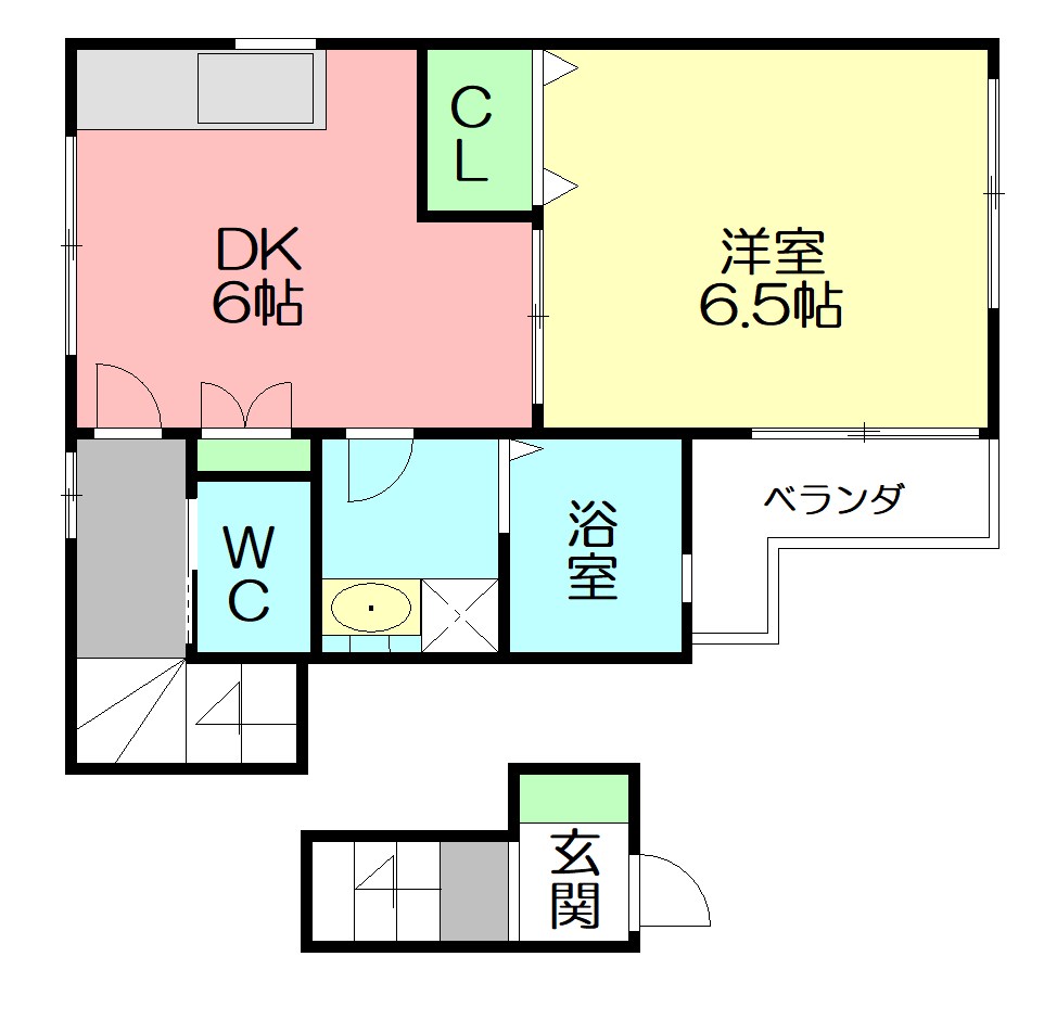 アメニティF 2F号室 間取り