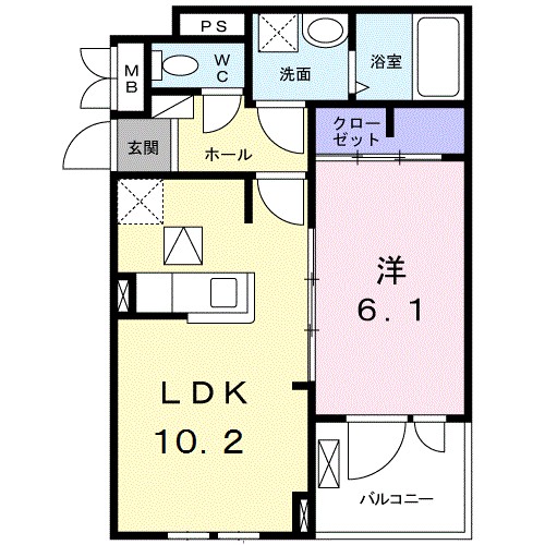 グレイスＢ 103号室 間取り