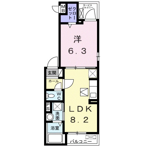 フィガロ 101号室 間取り