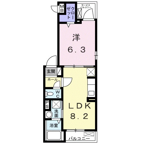 フィガロ 201号室 間取り