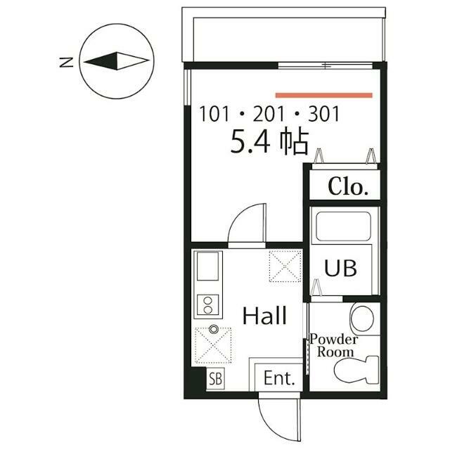 ハーミットクラブハウスＧＷ戸塚町 201号室 間取り