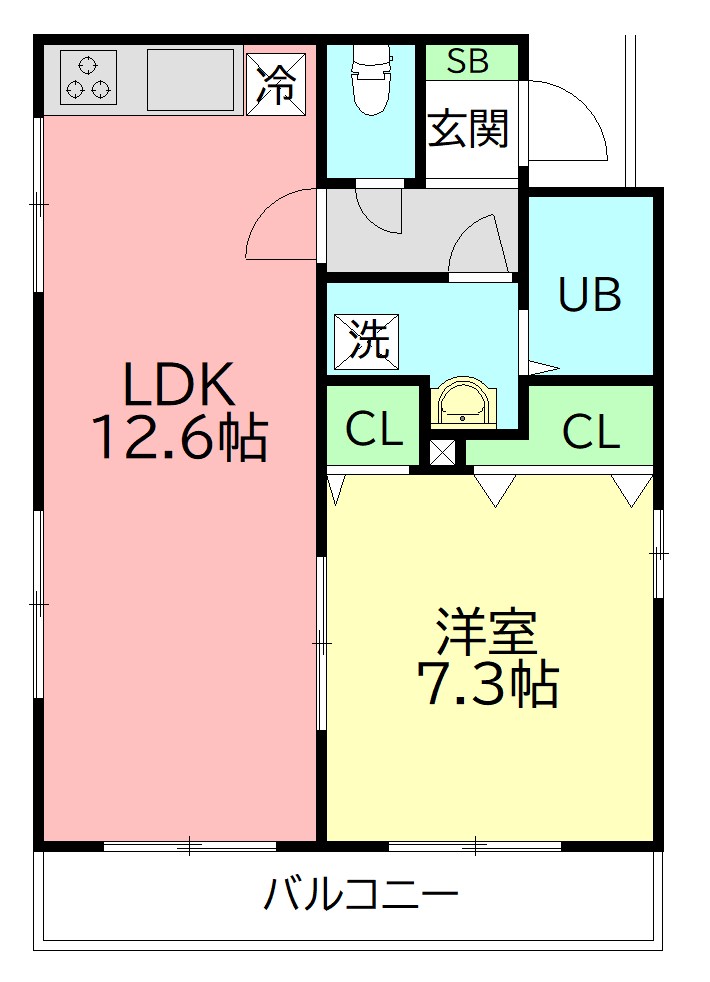 ハイライフ石上 202号室 間取り