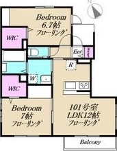 サンハイツ高谷 101号室 間取り