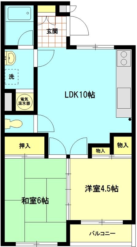 栗田ハイツ 2-A号室 間取り