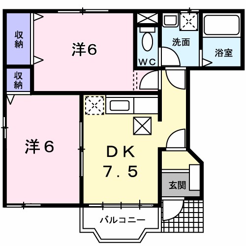 アヴニールⅡ 101号室 間取り