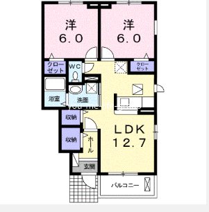 サンビレッジⅢ 102号室 間取り