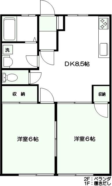 グリーンコーポ第3 103号室 間取り