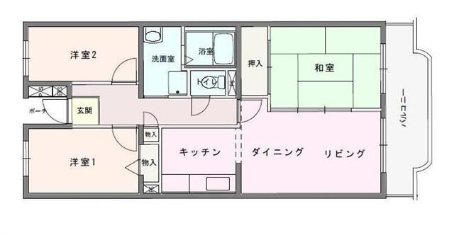フォーレスト城北B棟 302号室 間取り