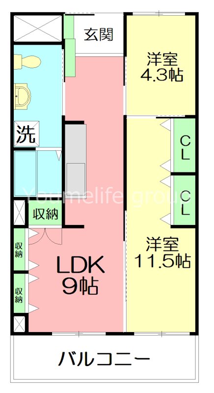 ベルジュ横濱本郷台 306号室 間取り