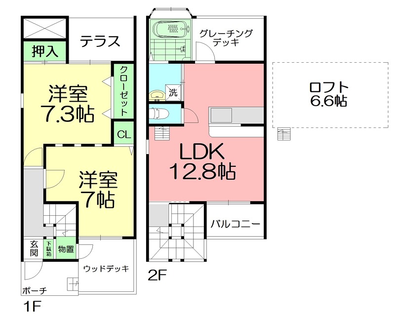 アンジュ・クオーレ壱番館 101号室 間取り