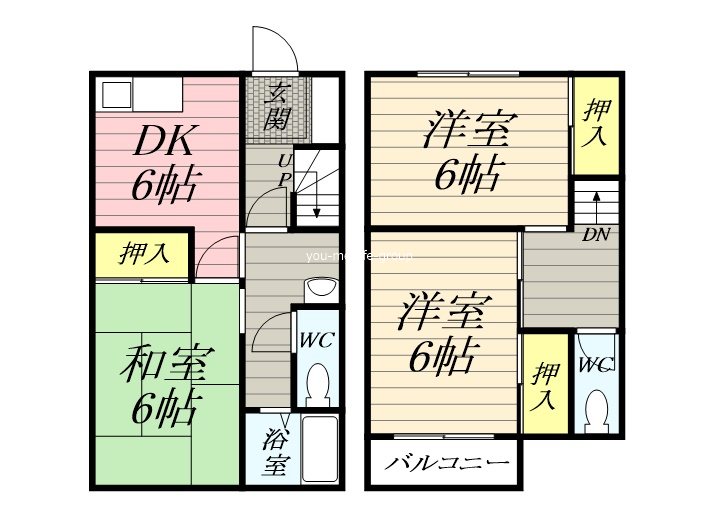 コンフォール栢山 3号室 間取り