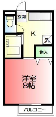 ドミール中町 102号室 間取り