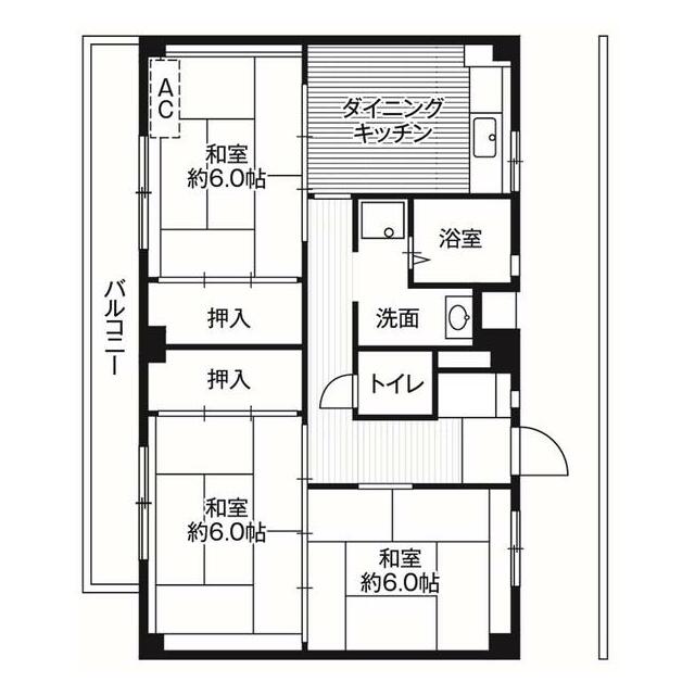 ビレッジハウス二宮3号棟 0305号室 間取り