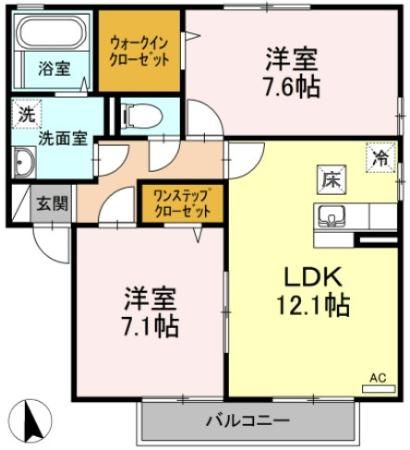 パルⅡ 102号室 間取り