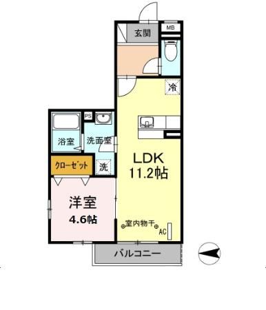 ドミール社家Ⅱ 303号室 間取り