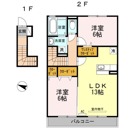 ロイヤルクレスト Ⅲ 202号室 間取り