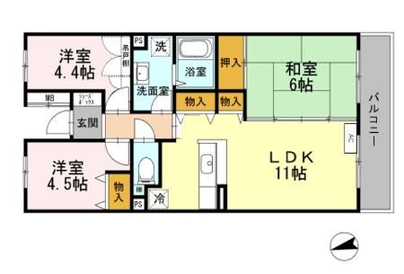 Bellevue壱番館 216号室 間取り