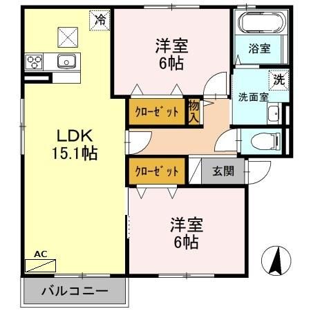 エトワールM A棟 101号室 間取り
