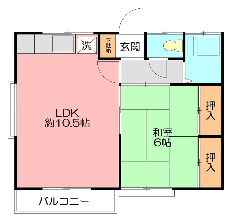 第一高嶺荘 103号室 間取り