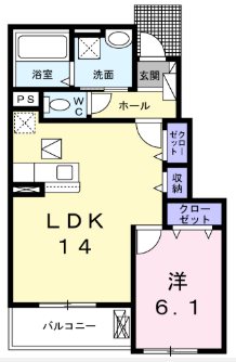 ヴィオラ田村 102号室 間取り