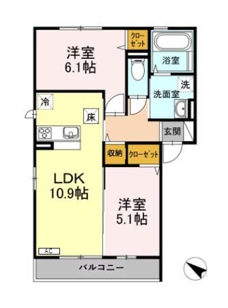 イーストレジデンス 101号室 間取り