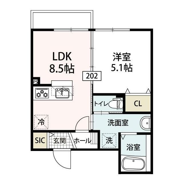 Life 松風町 202号室 間取り