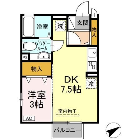 エスポワールⅡ 201号室 間取り