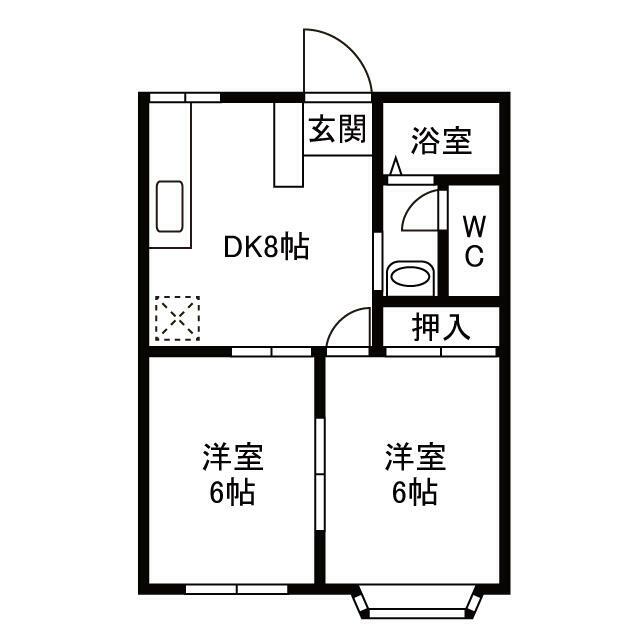 エクセレント日野 101号室 間取り