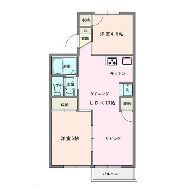 ラドンシティー鶴巻B 202号室 間取り