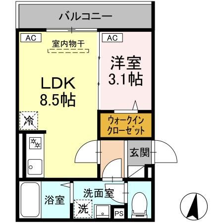クローネ湘南 305号室 間取り