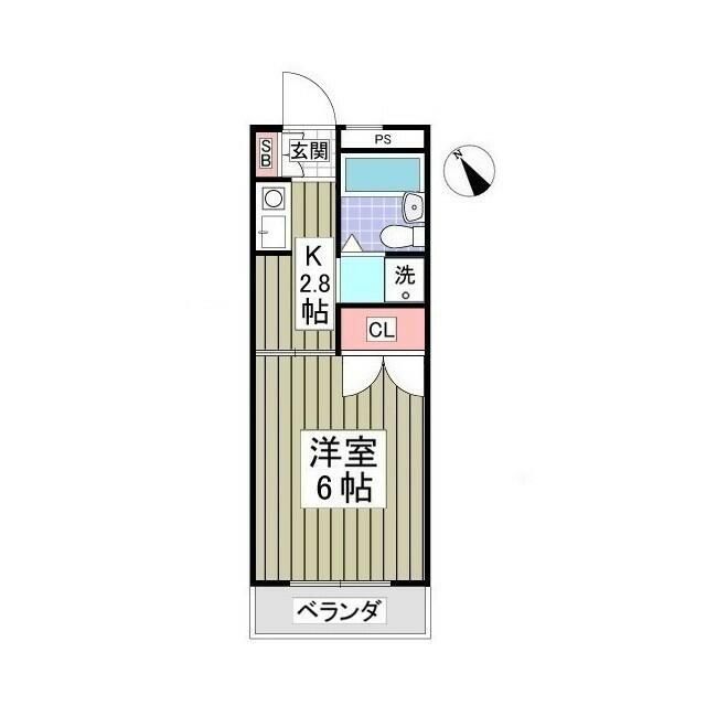 パールハイツ東八幡 103号室 間取り