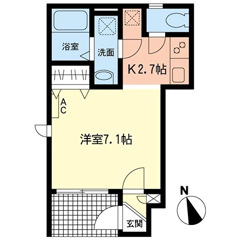 RupiahⅠ 103号室 間取り