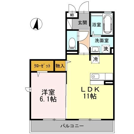 ジュネス中河原 203号室 間取り