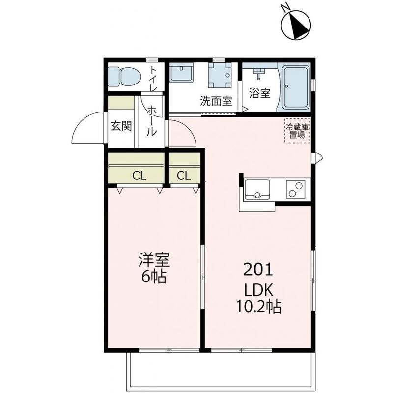 サウザンクレイン 201号室 間取り