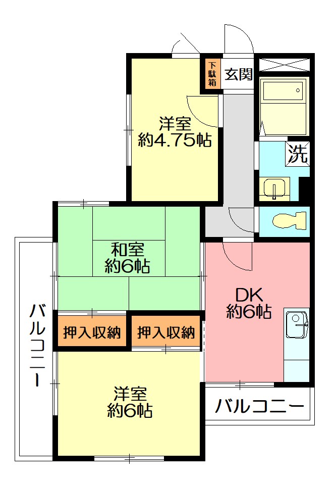 シーサイドハイム 203号室 間取り